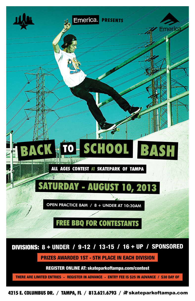 The Emerica Back to School Bash is August 10, 2013